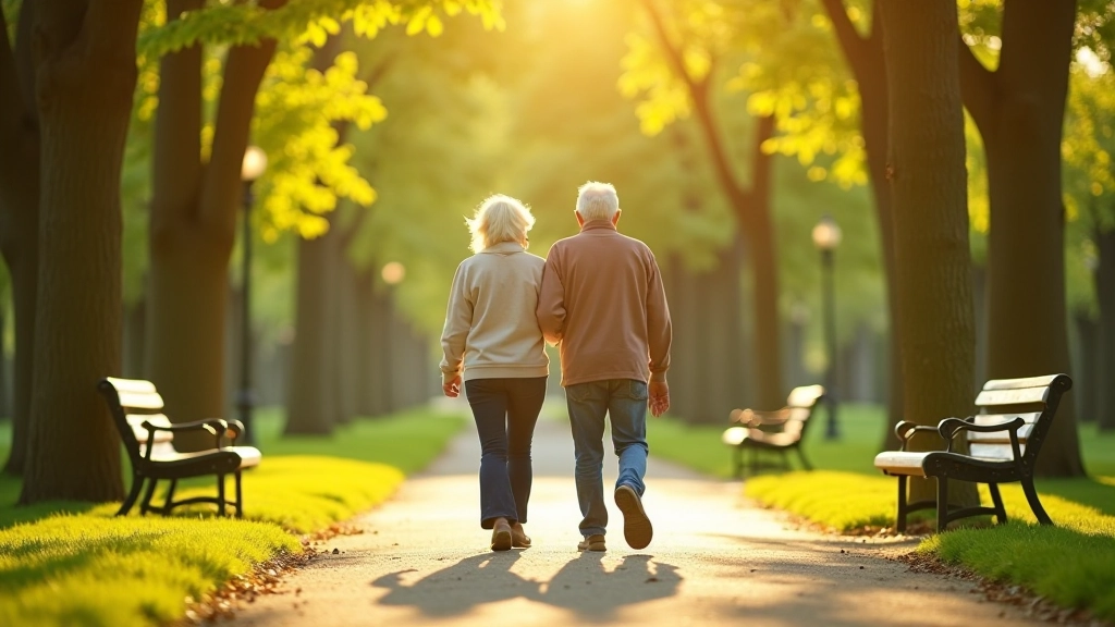Seniorzy na spacerze w zielonym parku miasta